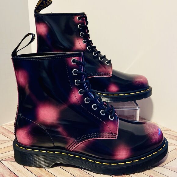 Dr Martens 1460 Distressed Leather Arcadia Pink M 9 W 10 Boots Two Toned Rub Off - Picture 1 of 8